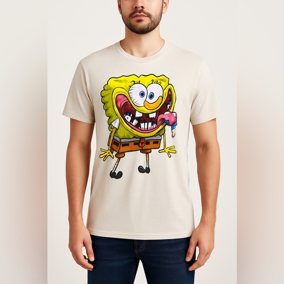 SpongeBob SquarePants Distorted Graphic Tee Men’s Size L - Picture 1 of 5